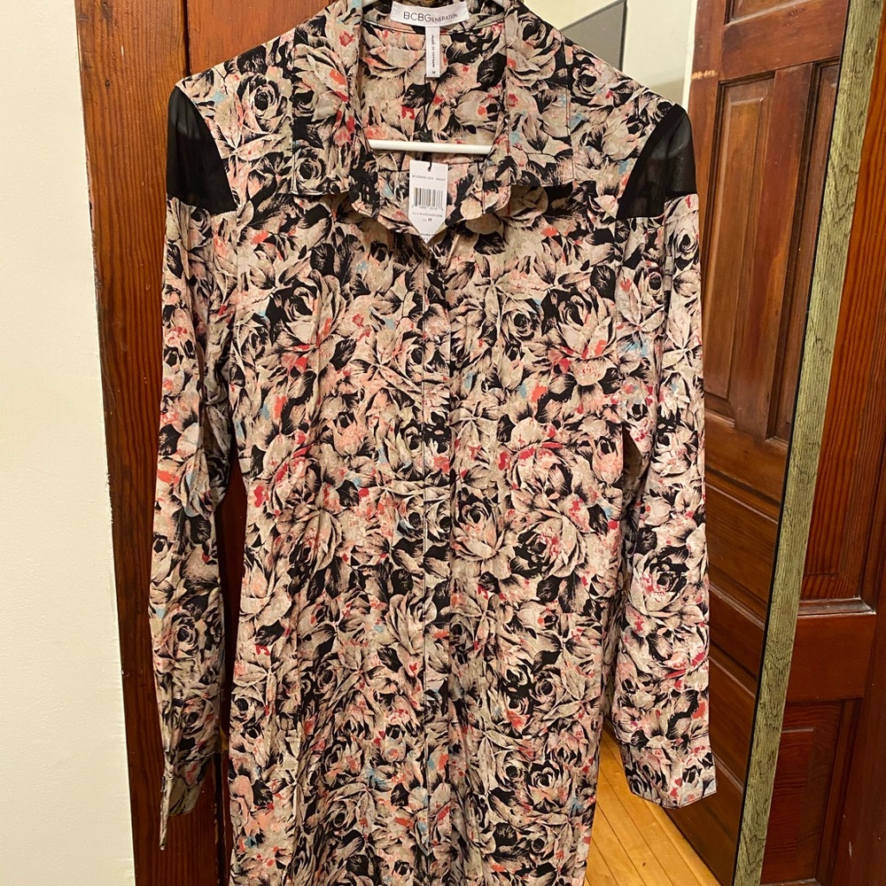 BCBG Button Down Shirt Dress